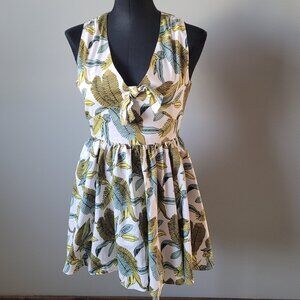 SLY Japan fashion botanical print cotton dress